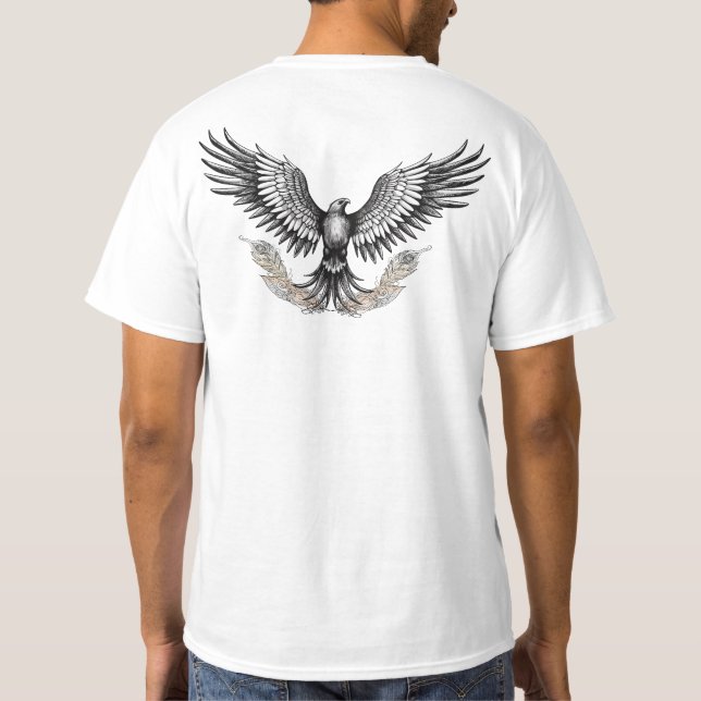 Camiseta Águila con plumas ornadas (Reverso)