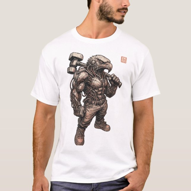Camiseta Águila Cyberpunk (Francotirador) (Anverso)