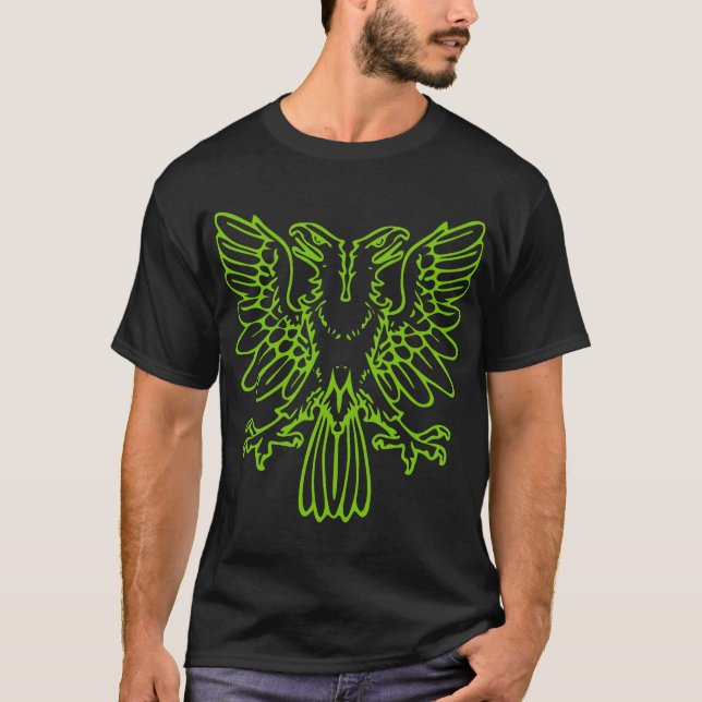 Camiseta Águila de dos cabezas - Verde marciano (Anverso)
