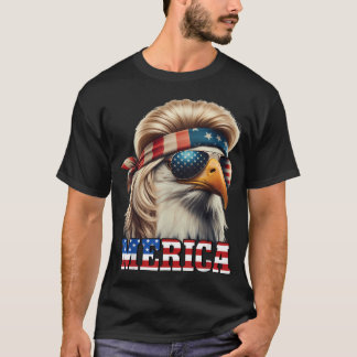 Camiseta Águila Divertida Merica 4 De Julio Peluca Rubia Mu