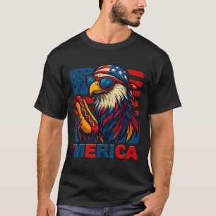 Camiseta Águila Divertida Merica Hotdog Bandera De Usa 4 De