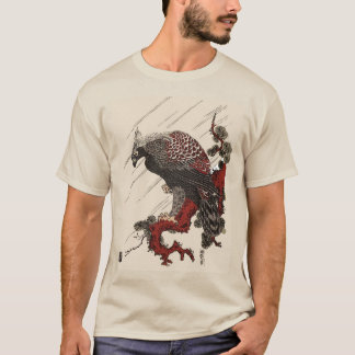 Camiseta ÁguiLA EN LA RAMA DEL PINO EN LA LLUVIA Ukiyoe