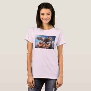 Camiseta Águila en Roca de Cristal Fantasía Naturaleza Rapa