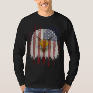 Camiseta Águila Estadounidense Con Bandera Americana