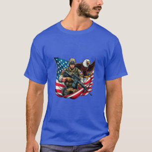 Camiseta Águila estadounidense de soldados Eagle Bandera de