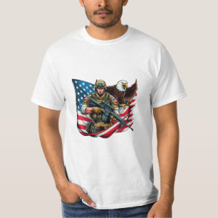 Camiseta Águila estadounidense de soldados Eagle Bandera de