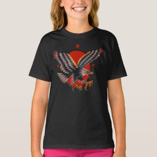 Camiseta águila estadounidense tradicional tatuada, águila