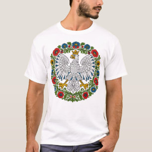 Camiseta Águila Floral Arte Folclórico Polaco