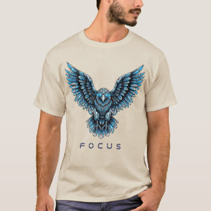 Camiseta Águila futurista con texto de enfoque
