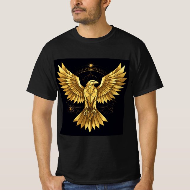 Camiseta Águila Geométrica Dorada (Anverso)