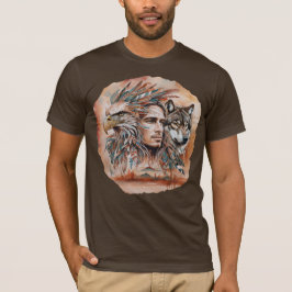 Camiseta Águila - Hombre - Lobo - acuarela arte 1 - Diversi