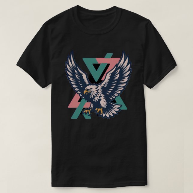 Camiseta Águila Majestuosa Geométrica (Diseño del anverso)
