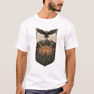 Camiseta Águila Majestuosa Sobre Montañas al Amanecer