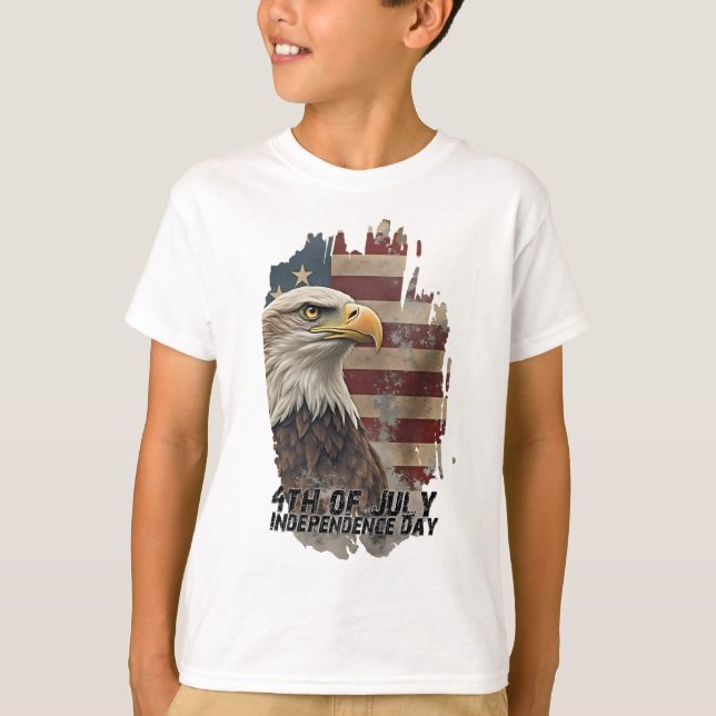 Camiseta Águila majestuosa y bandera - Espíritu de libertad (Anverso)