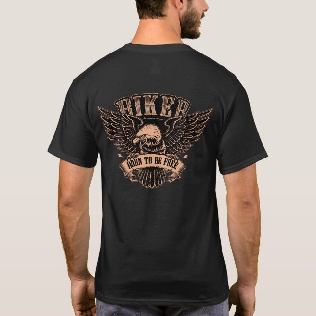 Camiseta Águila Motera Nacida para Ser Libre (Reverso)