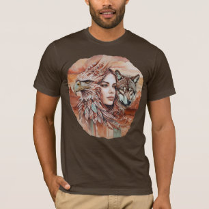 Camiseta Águila - Mujer - Lobo - acuarela arte 1 - Diversió