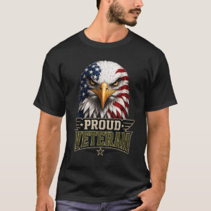Camiseta Águila orgullosa veterana – Bandera estadounidense
