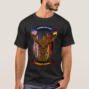 Camiseta Águila Patriótica Alemana Estadounidense Banderas 