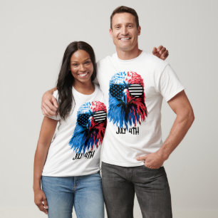 Camiseta Águila Patriótica con gafas de sol de bandera esta
