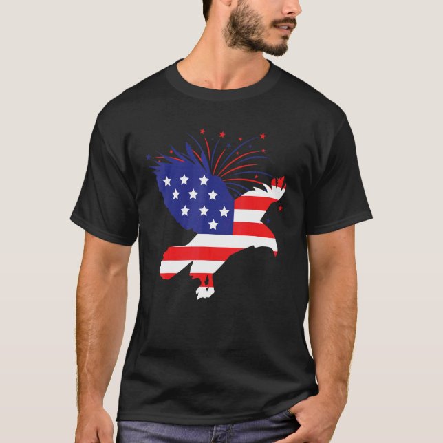 Camiseta Águila Patriótica de la Bandera Americana (Anverso)