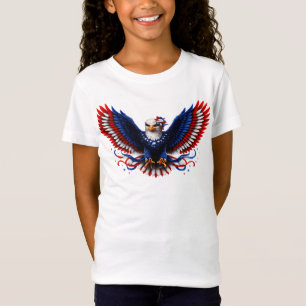 Camiseta Águila Patriótica de la Libertad Alas – Rojo Blanc