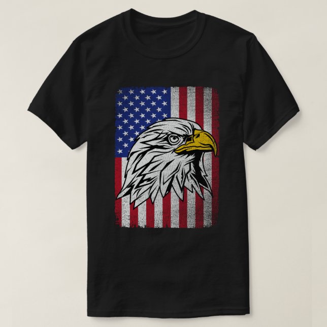 Camiseta Águila Patriótica Estados Unidos Bandera Americana (Diseño del anverso)