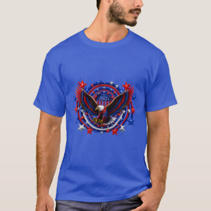 Camiseta Águila Patriótica Explosiva – Rojo Blanco y Azul G