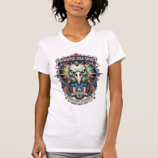 Camiseta Águila Patriótica Fin De Los Tiempos Calavera Zomb
