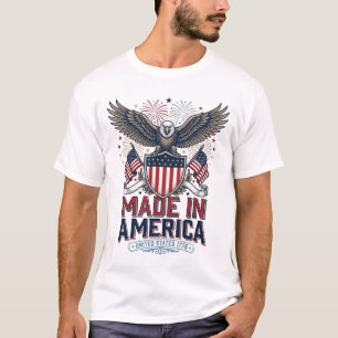 Camiseta Águila Patriótica Hecha en América 4 de J