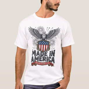 Camiseta Águila Patriótica Hecha en América Vintage