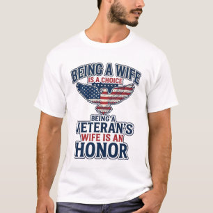 Camiseta Águila Patriótica Honor Esposa de Veteran