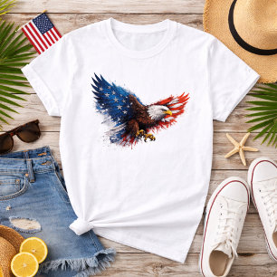 Camiseta Águila Patriótica Roja Blanca y Azul