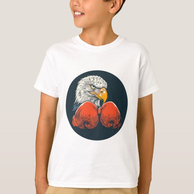 Camiseta Águila Poderosa Con Guantes De Boxeo Para Un Look  (Anverso)