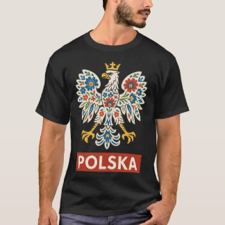 Camiseta Águila Polaca Floral Folclore Polska