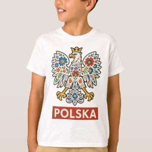 Camiseta Águila Polaca Floral Folclore Polska