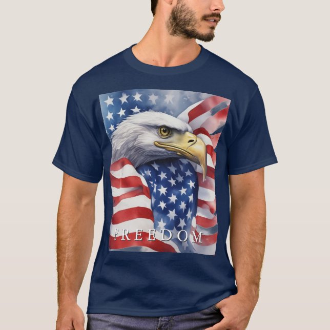Camiseta Águila por la libertad de la bandera de los Estado (Anverso)