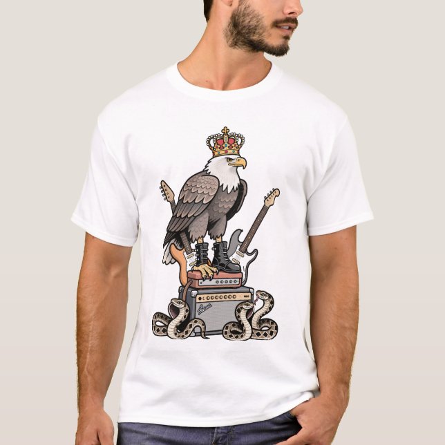 Camiseta Águila real de rock - Tee gráfico del Rey del desi (Anverso)