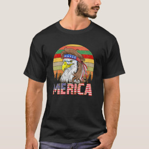 Camiseta Águila Retro Vintage Bandera Estadounidense Para E