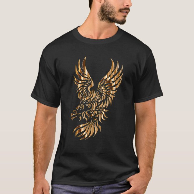 Camiseta Águila Tribal de Oro Phoenix (Anverso)