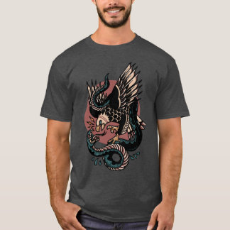 Camiseta Águila Versus Serpiente tatuaje tradicional divert