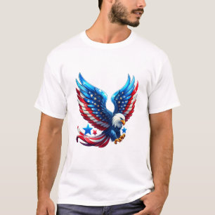 Camiseta Águila voladora Águila Blanca Rojo Americana Águil