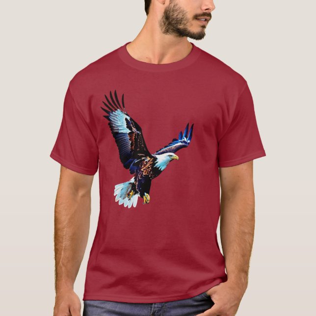 Camiseta Aguila Voladora Diseñada Para Mans T-Shirt (Anverso)