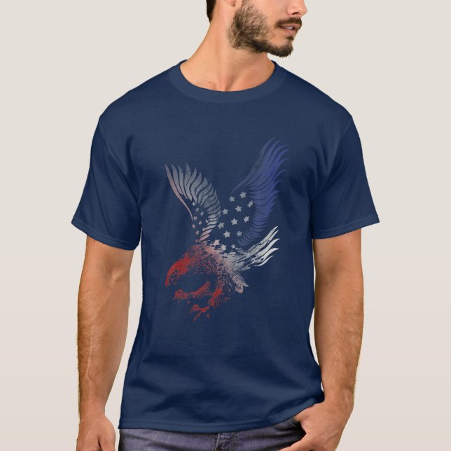 Camiseta Águila voladora norteamericana estafando silueta d (Anverso)
