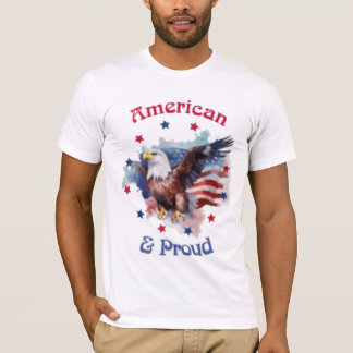 Camiseta Águila y bandera americanas y orgullosas