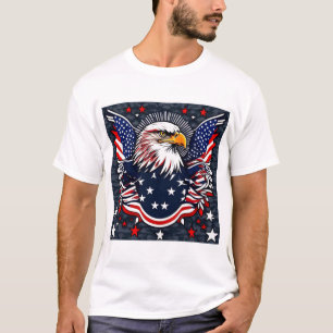Camiseta Águila y Bandera de América - Arte patriótico