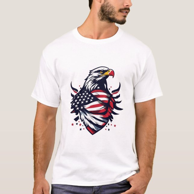 Camiseta Águila y Bandera de América - Simbolismo patriótic (Anverso)