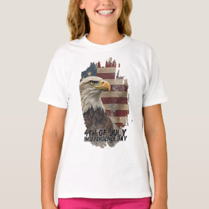 Camiseta Águila y bandera majestuosas: espíritu de libertad