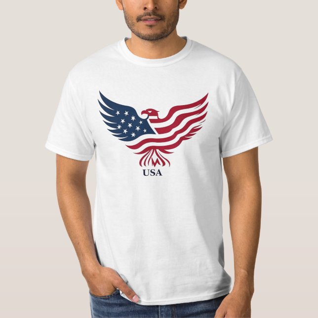 Camiseta Águilas Patrióticas EEUU Bandera Americana 4 de Ju (Anverso)