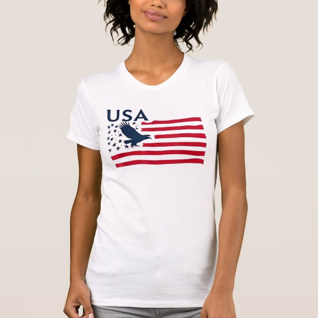 Camiseta Águilas Patrióticas Estados Unidos Bandera Estados (Anverso)
