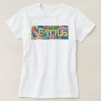 Camiseta Aguja Espacial Retro Seattle Mount Rainier Orca Ba